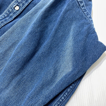 【中古品】【メンズ】 POLO by RALPH LAUREN ポロバイラルフローレン LS B.D. DENIM SHIRT ロングスリーブ ボタンダウン デニムシャツ 長袖 トップス 147-260811-yo-05-tei サイズ：M カラー：インディゴ 万代Net店