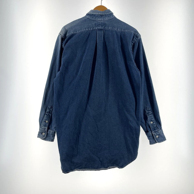 【中古品】【メンズ】 POLO by RALPH LAUREN ポロバイラルフローレン LS B.D. DENIM SHIRT ロングスリーブ ボタンダウン デニムシャツ 長袖 トップス 147-260811-yo-05-tei サイズ：M カラー：インディゴ 万代Net店