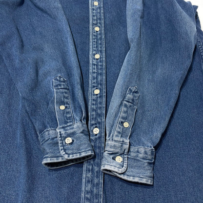 【中古品】【メンズ】 POLO by RALPH LAUREN ポロバイラルフローレン LS B.D. DENIM SHIRT ロングスリーブ ボタンダウン デニムシャツ 長袖 トップス 147-260811-yo-05-tei サイズ：M カラー：インディゴ 万代Net店
