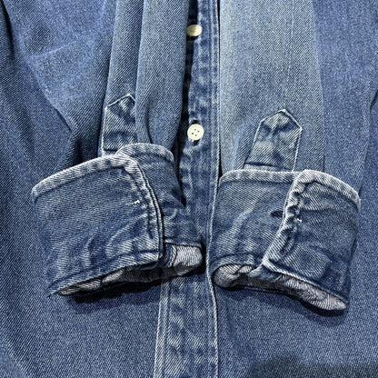 【中古品】【メンズ】 POLO by RALPH LAUREN ポロバイラルフローレン LS B.D. DENIM SHIRT ロングスリーブ ボタンダウン デニムシャツ 長袖 トップス 147-260811-yo-05-tei サイズ：M カラー：インディゴ 万代Net店
