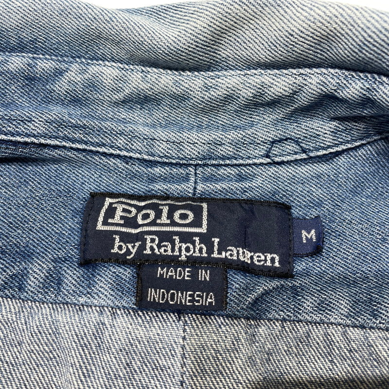 【中古品】【メンズ】 POLO by RALPH LAUREN ポロバイラルフローレン LS B.D. DENIM SHIRT ロングスリーブ ボタンダウン デニムシャツ 長袖 トップス 147-260811-yo-05-tei サイズ：M カラー：インディゴ 万代Net店