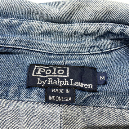 【中古品】【メンズ】 POLO by RALPH LAUREN ポロバイラルフローレン LS B.D. DENIM SHIRT ロングスリーブ ボタンダウン デニムシャツ 長袖 トップス 147-260811-yo-05-tei サイズ：M カラー：インディゴ 万代Net店