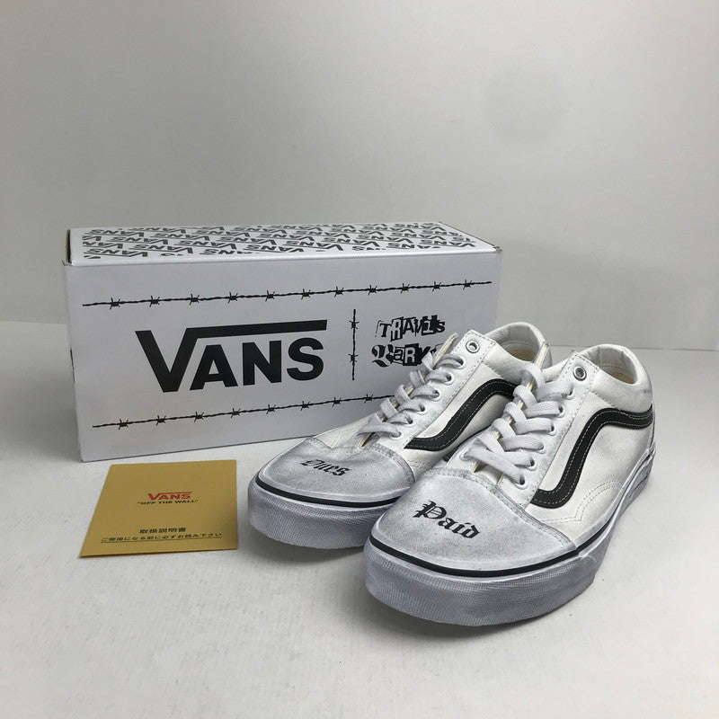 【中古美品】【メンズ】 VANS バンズ × TRAVIS BARKER トラヴィス・バーカー OLDSKOOL DUES PAID WHITE オールドスクール スニーカー 靴 162-260925-mh-23-fuzh サイズ：27.5cm カラー：ホワイト 万代Net店