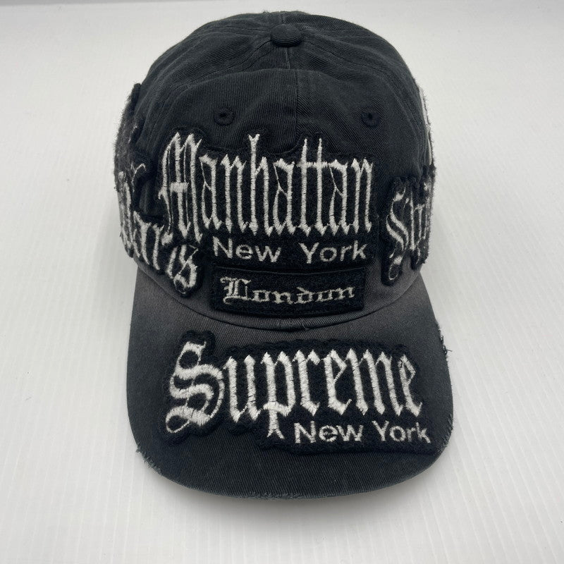 【中古品】【メンズ】 SUPREME シュプリーム 26SS CITY PATCHES 6－PANEL ”BLACK” CAP 26春夏 シティー パッチ 6 パネル ブラック キャップ 帽子 185-260811-sa-15-tei サイズ：58 カラー：ブラック系 万代Net店