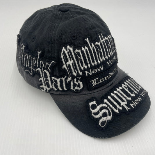 【中古品】【メンズ】 SUPREME シュプリーム 26SS CITY PATCHES 6－PANEL ”BLACK” CAP 26春夏 シティー パッチ 6 パネル ブラック キャップ 帽子 185-260811-sa-15-tei サイズ：58 カラー：ブラック系 万代Net店