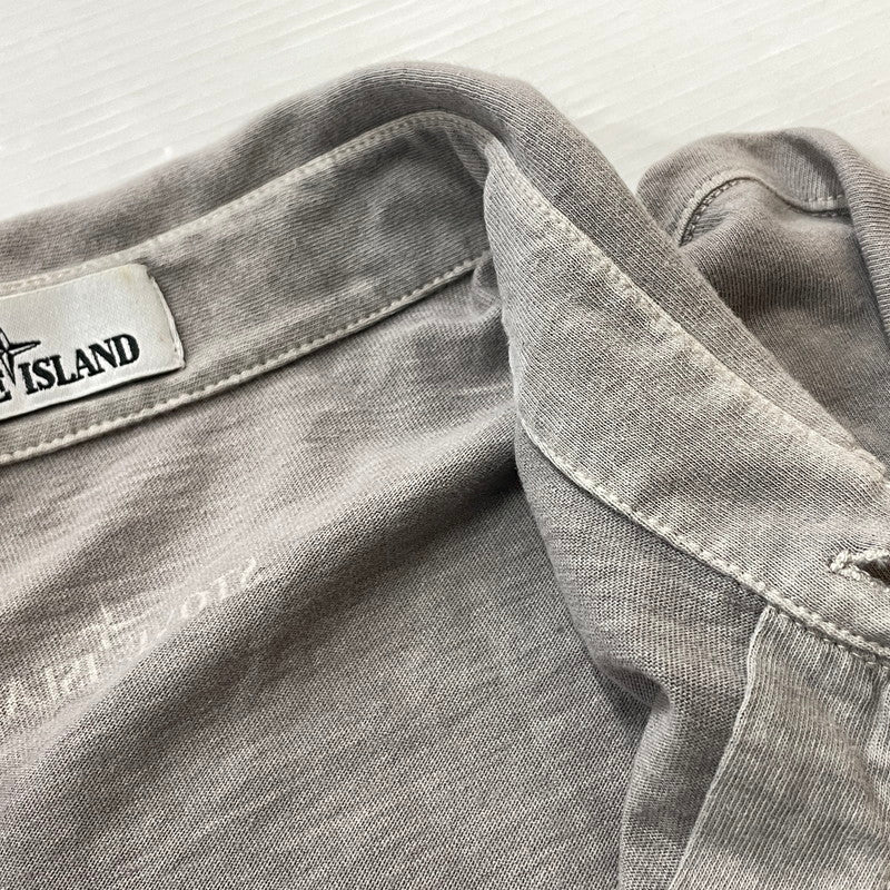 【中古品】【メンズ】 STONE ISLAND ストーン アイランド L/S POLO SHIRT ロングスリーブ ポロシャツ 長袖 トップス 141-260811-sa-05-tei サイズ：XXL カラー：グレー 万代Net店