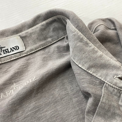 【中古品】【メンズ】 STONE ISLAND ストーン アイランド L/S POLO SHIRT ロングスリーブ ポロシャツ 長袖 トップス 141-260811-sa-05-tei サイズ：XXL カラー：グレー 万代Net店