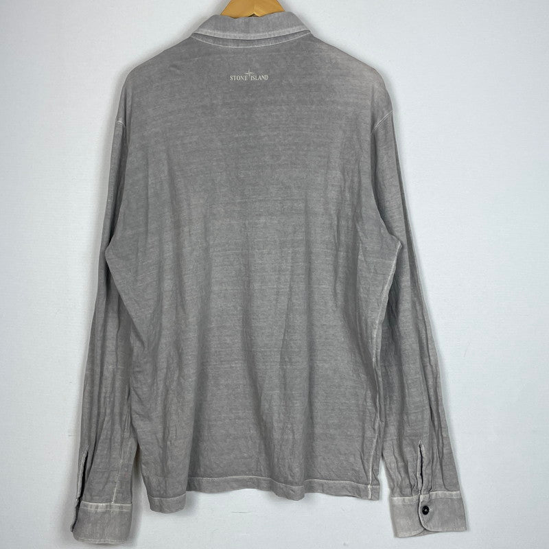 【中古品】【メンズ】 STONE ISLAND ストーン アイランド L/S POLO SHIRT ロングスリーブ ポロシャツ 長袖 トップス 141-260811-sa-05-tei サイズ：XXL カラー：グレー 万代Net店