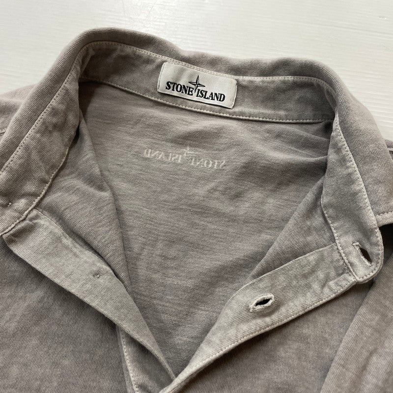 【中古品】【メンズ】 STONE ISLAND ストーン アイランド L/S POLO SHIRT ロングスリーブ ポロシャツ 長袖 トップス 141-260811-sa-05-tei サイズ：XXL カラー：グレー 万代Net店