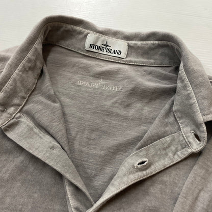 【中古品】【メンズ】 STONE ISLAND ストーン アイランド L/S POLO SHIRT ロングスリーブ ポロシャツ 長袖 トップス 141-260811-sa-05-tei サイズ：XXL カラー：グレー 万代Net店