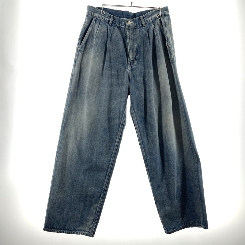 【中古品】【メンズ】 GRAPHPAPER グラフペーパー SELVAGE DENIM TWO TUCK PANTS GU221-40241 セルビッチ デニム ツータック パンツ ボトムス 151-260811-yo-12-tei サイズ：3 カラー：インディゴ 万代Net店