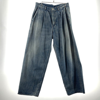 【中古品】【メンズ】 GRAPHPAPER グラフペーパー SELVAGE DENIM TWO TUCK PANTS GU221-40241 セルビッチ デニム ツータック パンツ ボトムス 151-260811-yo-12-tei サイズ：3 カラー：インディゴ 万代Net店