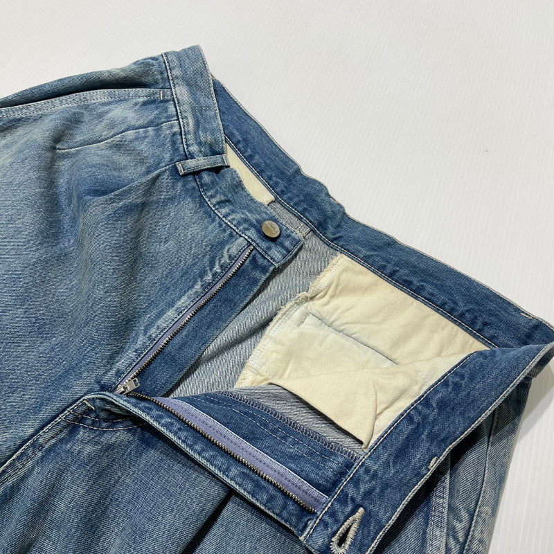 【中古品】【メンズ】 GRAPHPAPER グラフペーパー SELVAGE DENIM TWO TUCK PANTS GU221-40241 セルビッチ デニム ツータック パンツ ボトムス 151-260811-yo-12-tei サイズ：3 カラー：インディゴ 万代Net店