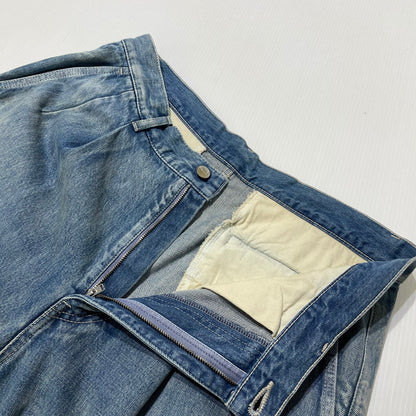 【中古品】【メンズ】 GRAPHPAPER グラフペーパー SELVAGE DENIM TWO TUCK PANTS GU221-40241 セルビッチ デニム ツータック パンツ ボトムス 151-260811-yo-12-tei サイズ：3 カラー：インディゴ 万代Net店