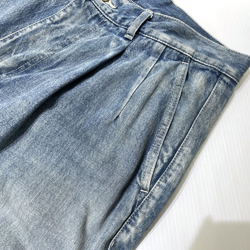 【中古品】【メンズ】 GRAPHPAPER グラフペーパー SELVAGE DENIM TWO TUCK PANTS GU221-40241 セルビッチ デニム ツータック パンツ ボトムス 151-260811-yo-12-tei サイズ：3 カラー：インディゴ 万代Net店