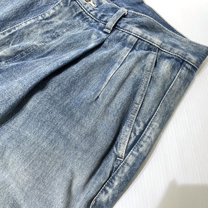 【中古品】【メンズ】 GRAPHPAPER グラフペーパー SELVAGE DENIM TWO TUCK PANTS GU221-40241 セルビッチ デニム ツータック パンツ ボトムス 151-260811-yo-12-tei サイズ：3 カラー：インディゴ 万代Net店