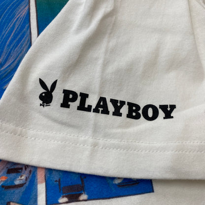 【中古品】【メンズ】 WP ダブリューピー × PLAY BOY プレイ ボーイ 別注コラボ LIMITED SERIES PLAYBOY THE KISS リミテッド シリーズ プレイボーイ ザ キス 半袖 トップス 140-260821-sa -06-tei サイズ：XXL カラー：ホワイト 万代Net店