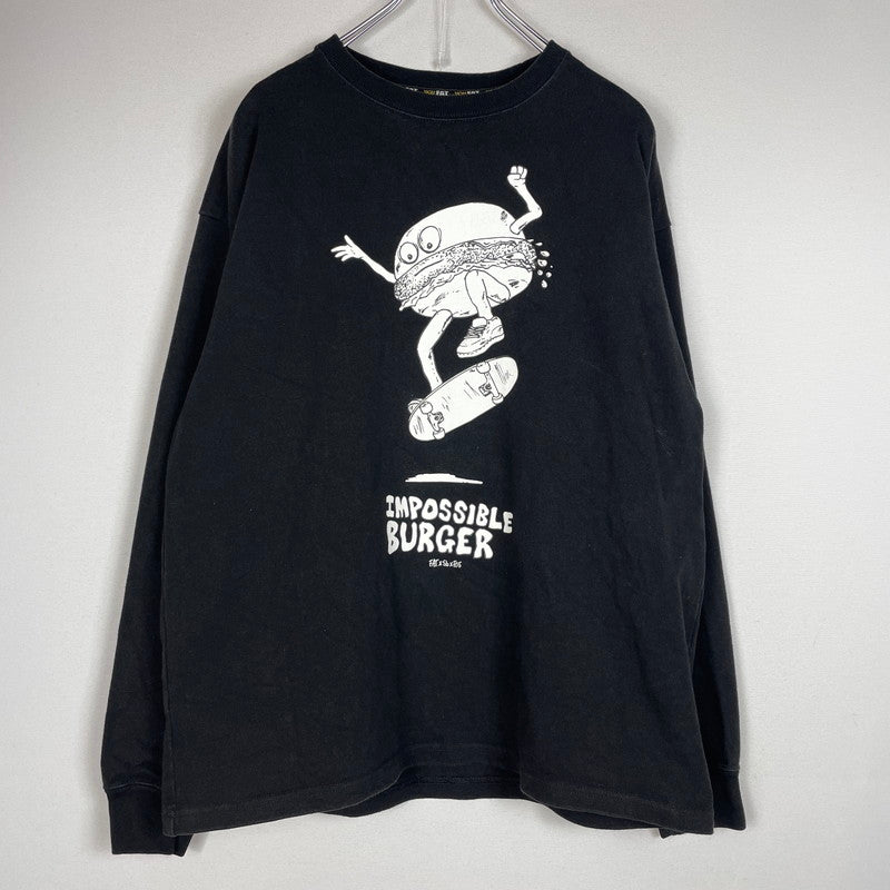 【中古品】【メンズ】 FAT エフエーティー × Sb エスビー スケートボードジャーナル × Fos フォズ IMPOSSIBLE BURGER SWEAT TEE F32120-CT08-AB インポッシブル バーガー スウェット Tシャツ トップス 142-260826-ss-07-teih サイズ：SKINNY カラー：ブラック 万代Net店
