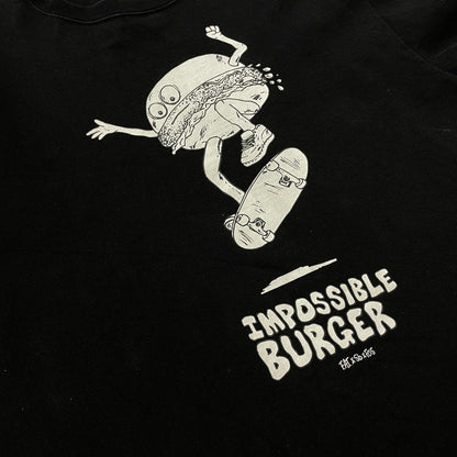 【中古品】【メンズ】 FAT エフエーティー × Sb エスビー スケートボードジャーナル × Fos フォズ IMPOSSIBLE BURGER SWEAT TEE F32120-CT08-AB インポッシブル バーガー スウェット Tシャツ トップス 142-260826-ss-07-teih サイズ：SKINNY カラー：ブラック 万代Net店