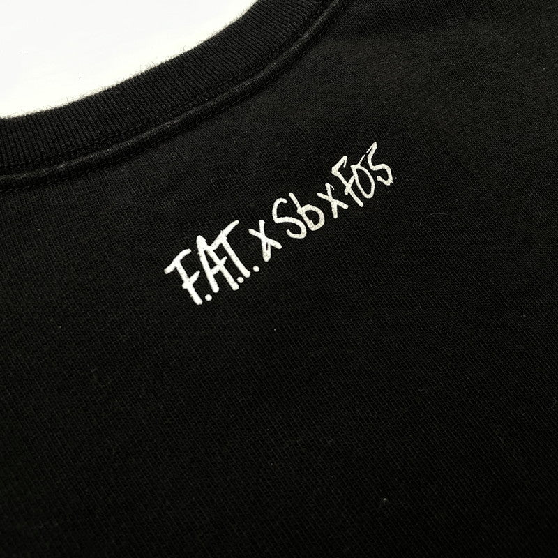 【中古品】【メンズ】 FAT エフエーティー × Sb エスビー スケートボードジャーナル × Fos フォズ IMPOSSIBLE BURGER SWEAT TEE F32120-CT08-AB インポッシブル バーガー スウェット Tシャツ トップス 142-260826-ss-07-teih サイズ：SKINNY カラー：ブラック 万代Net店