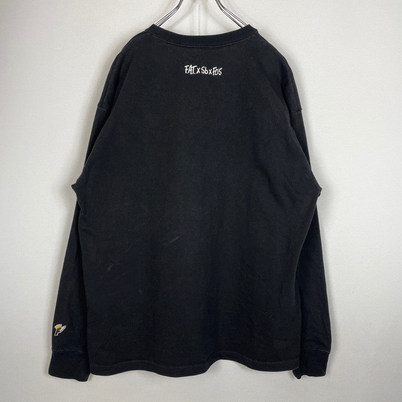 【中古品】【メンズ】 FAT エフエーティー × Sb エスビー スケートボードジャーナル × Fos フォズ IMPOSSIBLE BURGER SWEAT TEE F32120-CT08-AB インポッシブル バーガー スウェット Tシャツ トップス 142-260826-ss-07-teih サイズ：SKINNY カラー：ブラック 万代Net店