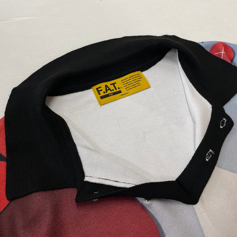 【中古品】【メンズ】 FAT エフエーティー HALF BUTTON L/S POLO SHIRT F32320-KN04-AB ハーフボタン ロングスリーブポロシャツ 長袖トップス 142-260826-ss-10-teih サイズ：FAT カラー：総柄 万代Net店