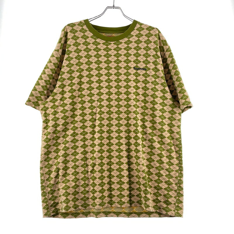 【中古品】【メンズ】 SUPREME シュプリーム 25SS DIAMOND JACQUARD S/S TOP ダイアモンド ジャガード ショートスリーブ Tシャツ 半袖 トップス 149-260811-yo-01-tei サイズ：XL カラー：グリーン 万代Net店