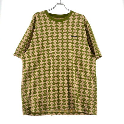 【中古品】【メンズ】 SUPREME シュプリーム 25SS DIAMOND JACQUARD S/S TOP ダイアモンド ジャガード ショートスリーブ Tシャツ 半袖 トップス 149-260811-yo-01-tei サイズ：XL カラー：グリーン 万代Net店