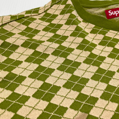 【中古品】【メンズ】 SUPREME シュプリーム 25SS DIAMOND JACQUARD S/S TOP ダイアモンド ジャガード ショートスリーブ Tシャツ 半袖 トップス 149-260811-yo-01-tei サイズ：XL カラー：グリーン 万代Net店