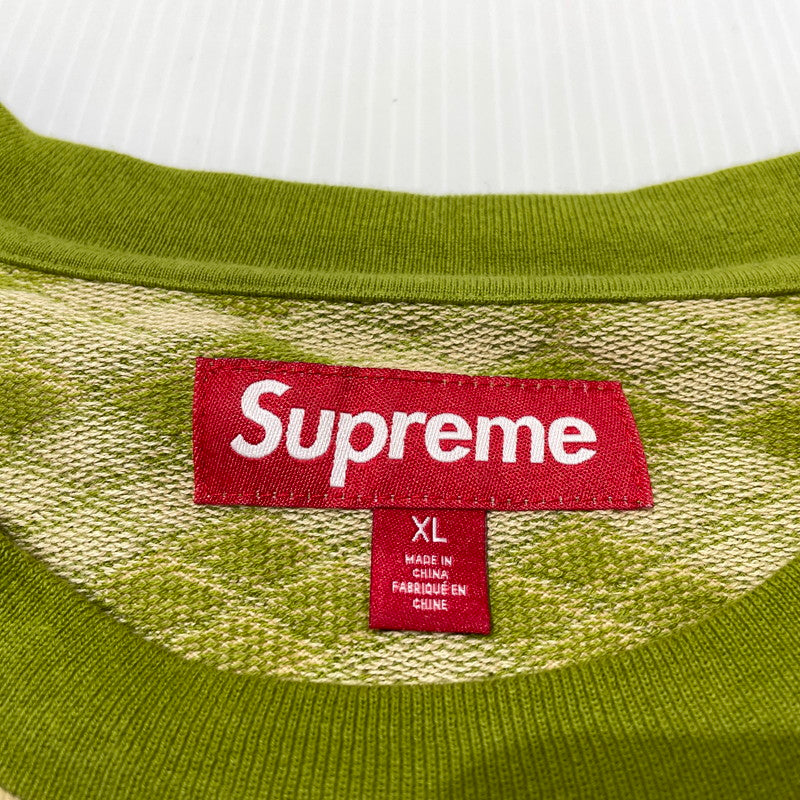 【中古品】【メンズ】 SUPREME シュプリーム 25SS DIAMOND JACQUARD S/S TOP ダイアモンド ジャガード ショートスリーブ Tシャツ 半袖 トップス 149-260811-yo-01-tei サイズ：XL カラー：グリーン 万代Net店