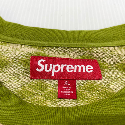 【中古品】【メンズ】 SUPREME シュプリーム 25SS DIAMOND JACQUARD S/S TOP ダイアモンド ジャガード ショートスリーブ Tシャツ 半袖 トップス 149-260811-yo-01-tei サイズ：XL カラー：グリーン 万代Net店