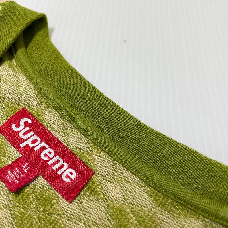 【中古品】【メンズ】 SUPREME シュプリーム 25SS DIAMOND JACQUARD S/S TOP ダイアモンド ジャガード ショートスリーブ Tシャツ 半袖 トップス 149-260811-yo-01-tei サイズ：XL カラー：グリーン 万代Net店