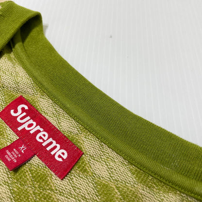 【中古品】【メンズ】 SUPREME シュプリーム 25SS DIAMOND JACQUARD S/S TOP ダイアモンド ジャガード ショートスリーブ Tシャツ 半袖 トップス 149-260811-yo-01-tei サイズ：XL カラー：グリーン 万代Net店