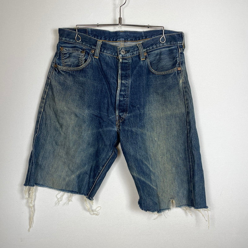 【中古品】【メンズ】 Levi’s リーバイス 90's 501XX 復刻 HALF DENIM PANTS COT OFF 90年代 ハーフデニムパンツ カットオフ ボトムス ジーンズ ボタン裏刻印555 156-260817-ss-14-tei サイズ：36 カラー：インディゴ 万代Net店