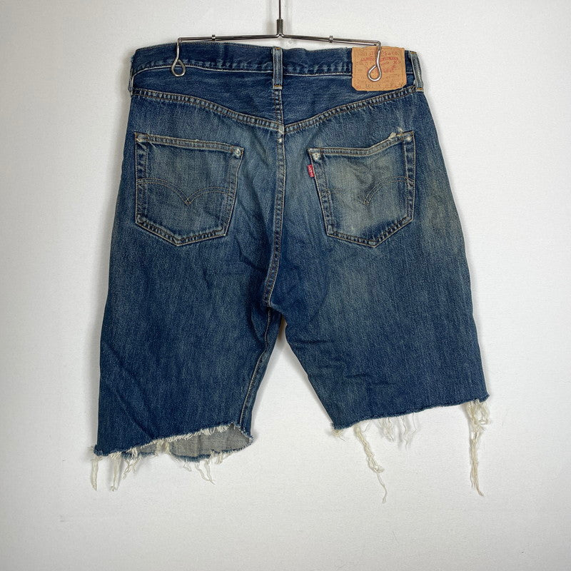 【中古品】【メンズ】 Levi’s リーバイス 90's 501XX 復刻 HALF DENIM PANTS COT OFF 90年代 ハーフデニムパンツ カットオフ ボトムス ジーンズ ボタン裏刻印555 156-260817-ss-14-tei サイズ：36 カラー：インディゴ 万代Net店
