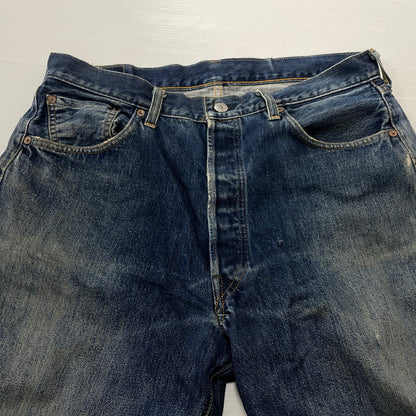 【中古品】【メンズ】 Levi’s リーバイス 90's 501XX 復刻 HALF DENIM PANTS COT OFF 90年代 ハーフデニムパンツ カットオフ ボトムス ジーンズ ボタン裏刻印555 156-260817-ss-14-tei サイズ：36 カラー：インディゴ 万代Net店