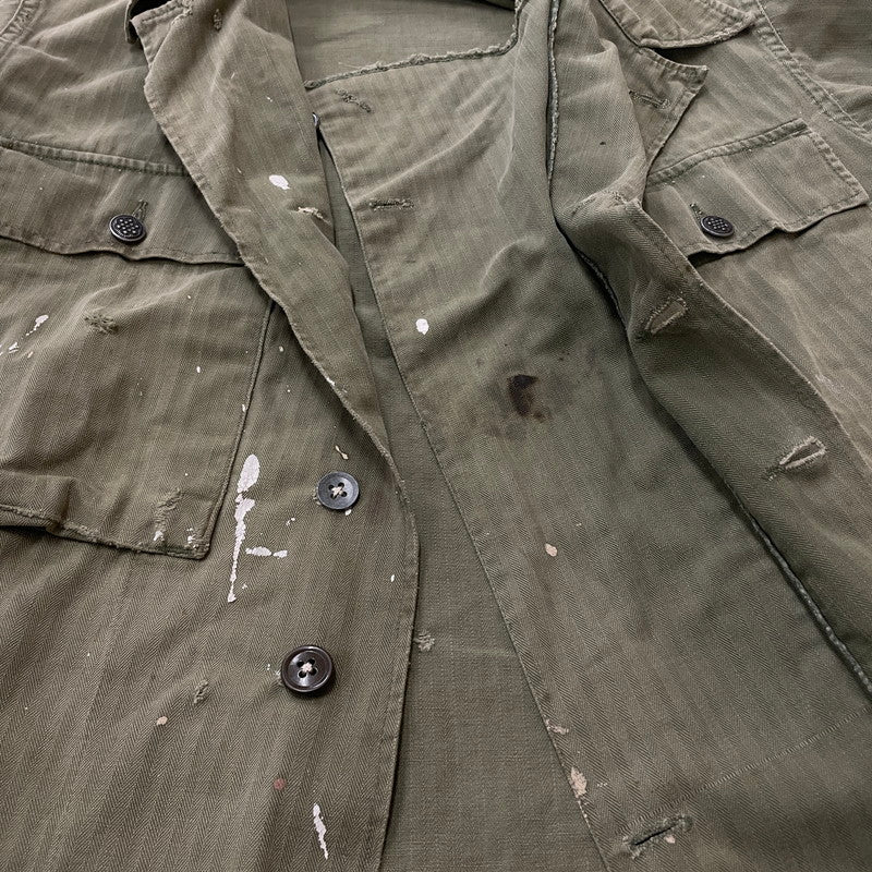 【現状渡し品】【メンズ】 U.S. ARMY アメリカ軍 40's VINTAGE M-43 HBT JACKET 40年代 ヴィンテージ ヘリンボーンツイル ジャケット アウター 145-260811-sa-04-tei サイズ：不明 カラー：カーキ 万代Net店
