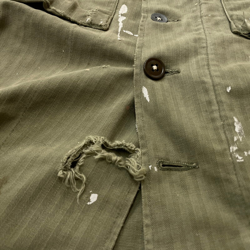 【現状渡し品】【メンズ】 U.S. ARMY アメリカ軍 40's VINTAGE M-43 HBT JACKET 40年代 ヴィンテージ ヘリンボーンツイル ジャケット アウター 145-260811-sa-04-tei サイズ：不明 カラー：カーキ 万代Net店