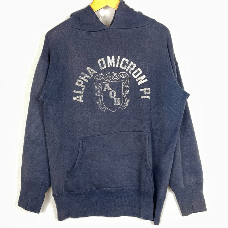 【現状渡し品】【メンズ】 UNKNOW 50's～60's VINTAGE ALPHA OMICRON PI HOODIE 50年代～60年代 ヴィンテージ アルファ オミクロン パイ フーディー 長袖 トップス プルオーバーパーカー 145-260811-sa-02-tei サイズ：不明 カラー：ネイビー 万代Net店