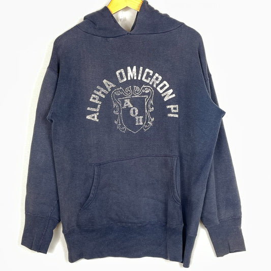 【現状渡し品】【メンズ】 UNKNOW 50's～60's VINTAGE ALPHA OMICRON PI HOODIE 50年代～60年代 ヴィンテージ アルファ オミクロン パイ フーディー 長袖 トップス プルオーバーパーカー 145-260811-sa-02-tei サイズ：不明 カラー：ネイビー 万代Net店