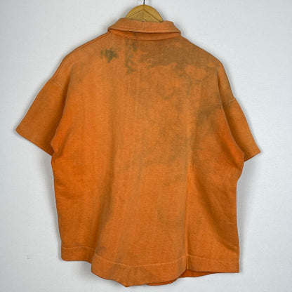 【現状渡し品】【メンズ】 JOCKEY ジョッキー 70's～80's HALF ZIP S/S SWEAT 70年代～80年代 ハーフ ジップ ショートスリーブ スウェット 長袖 トップス トレーナー 145-260811-sa-09-tei サイズ：L カラー：オレンジ 万代Net店