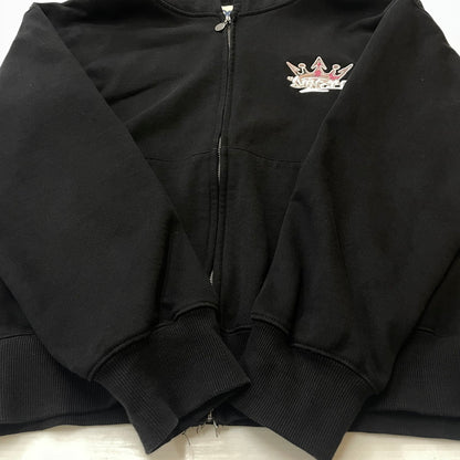 【中古品】【レディース】 9090 ナインティナインティ King LOGO ZIP HOODIE NN2195 キング ロゴ ジップ フーディー 長袖 トップス ジップパーカー 170-260811-sa-01-tei サイズ：L カラー：ブラック 万代Net店