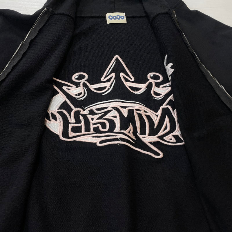 【中古品】【レディース】 9090 ナインティナインティ King LOGO ZIP HOODIE NN2195 キング ロゴ ジップ フーディー 長袖 トップス ジップパーカー 170-260811-sa-01-tei サイズ：L カラー：ブラック 万代Net店