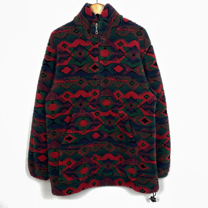 【中古品】【メンズ】 WOOL RICH ウール リッチ 90's BOA FLEECE ANORAK JACKET 90年代 ボア フリース アノラック ジャケット アウター USA製 144-260811-sa-08-tei サイズ：M カラー：総柄 万代Net店