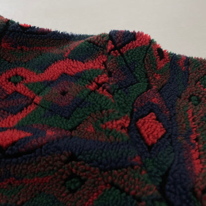【中古品】【メンズ】 WOOL RICH ウール リッチ 90's BOA FLEECE ANORAK JACKET 90年代 ボア フリース アノラック ジャケット アウター USA製 144-260811-sa-08-tei サイズ：M カラー：総柄 万代Net店