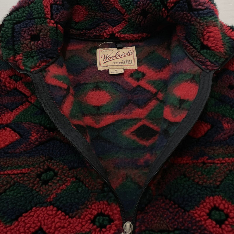 【中古品】【メンズ】 WOOL RICH ウール リッチ 90's BOA FLEECE ANORAK JACKET 90年代 ボア フリース アノラック ジャケット アウター USA製 144-260811-sa-08-tei サイズ：M カラー：総柄 万代Net店