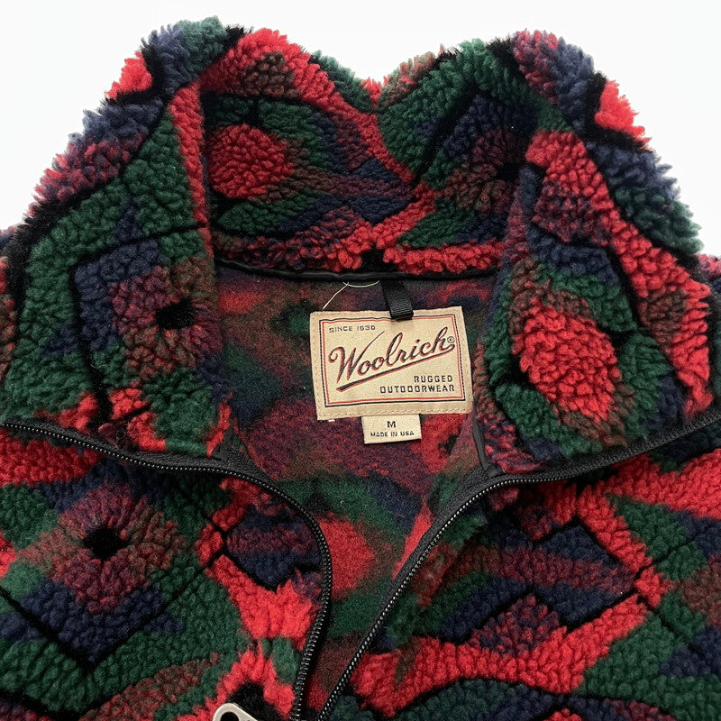 【中古品】【メンズ】 WOOL RICH ウール リッチ 90's BOA FLEECE ANORAK JACKET 90年代 ボア フリース アノラック ジャケット アウター USA製 144-260811-sa-08-tei サイズ：M カラー：総柄 万代Net店