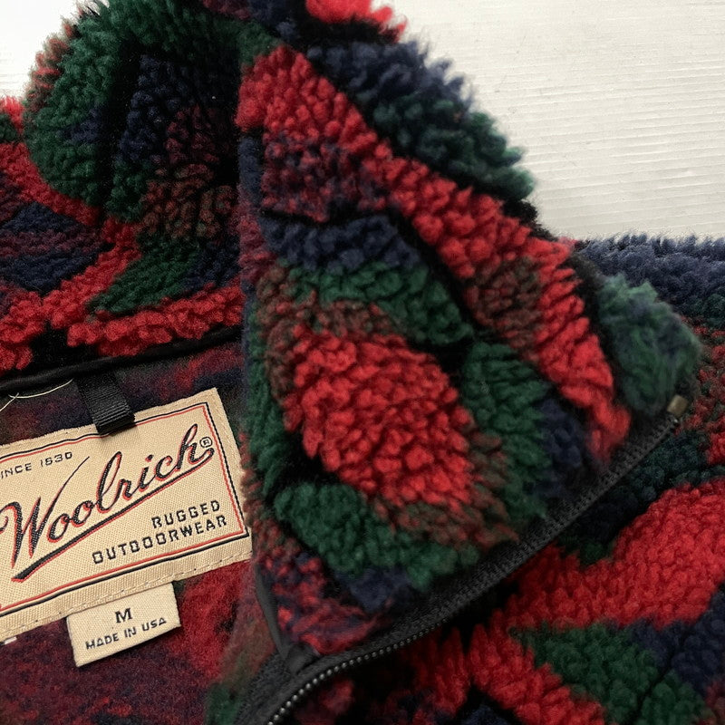【中古品】【メンズ】 WOOL RICH ウール リッチ 90's BOA FLEECE ANORAK JACKET 90年代 ボア フリース アノラック ジャケット アウター USA製 144-260811-sa-08-tei サイズ：M カラー：総柄 万代Net店
