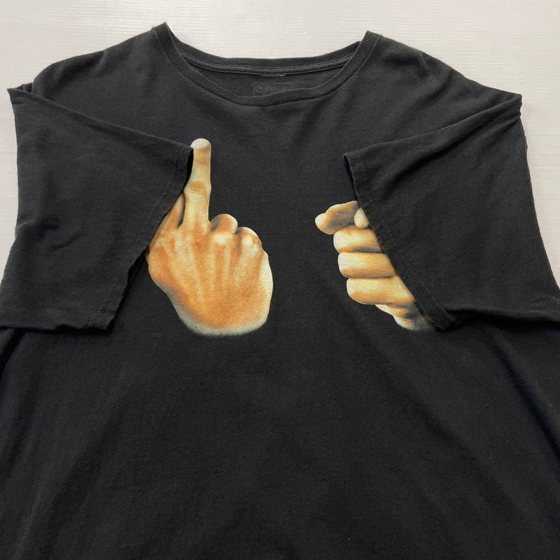 【中古品】【メンズ】 SPENCERS スペンサー 90's~00's FUCK HAND SIGN TEE 90年代～00年代 ファック ハンド サイン Tシャツ 半袖 トップス 145-260811-sa-11-tei サイズ：L カラー：ブラック 万代Net店