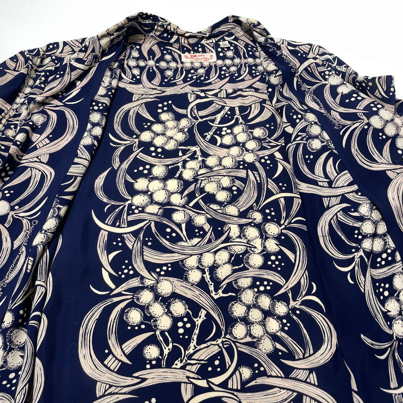 【中古品】【メンズ】 SUN SURF サンサーフ 50’s VINTAGE ALOHA SHIRT "KOA BORDER" SS36421 50年代 ヴィンテージ アロハ シャツ コア ボーダー アウター 復刻 145-260812-sa-04-tei サイズ：L カラー：ネイビー 万代Net店
